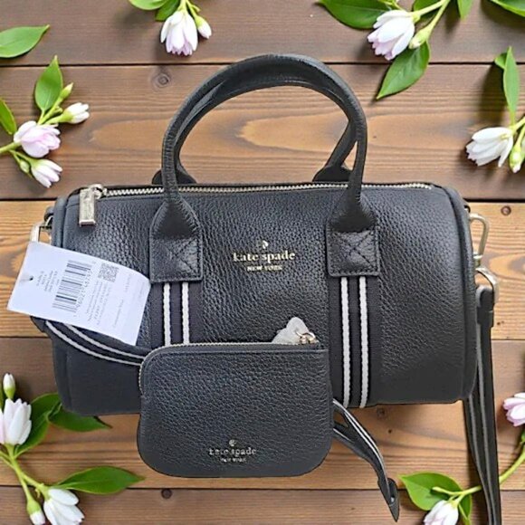 kate spade Handbags - Kate Spade NEW$399 BLACK PEBBLE LEATHER SMALL DUFFLE ROSIE Free Shipping